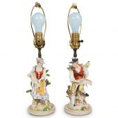 PAIR OF DRESDEN PORCELAIN FIGU