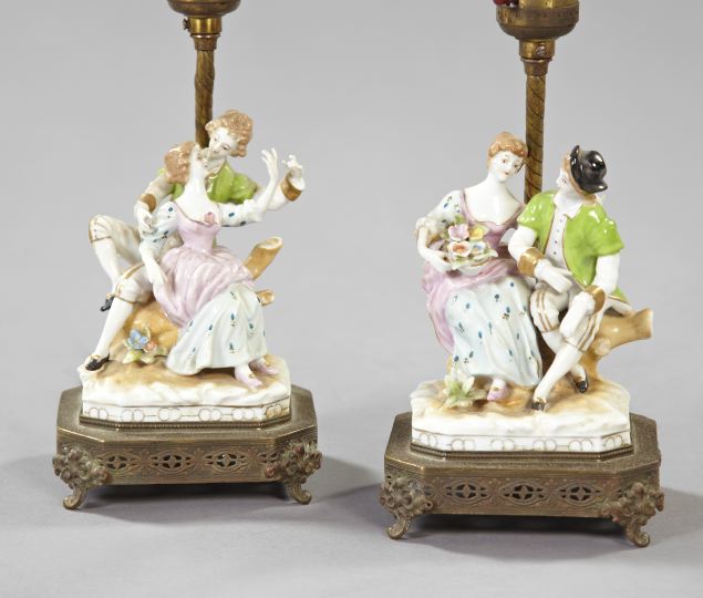Pair of "Dresden" Porcelain Galants