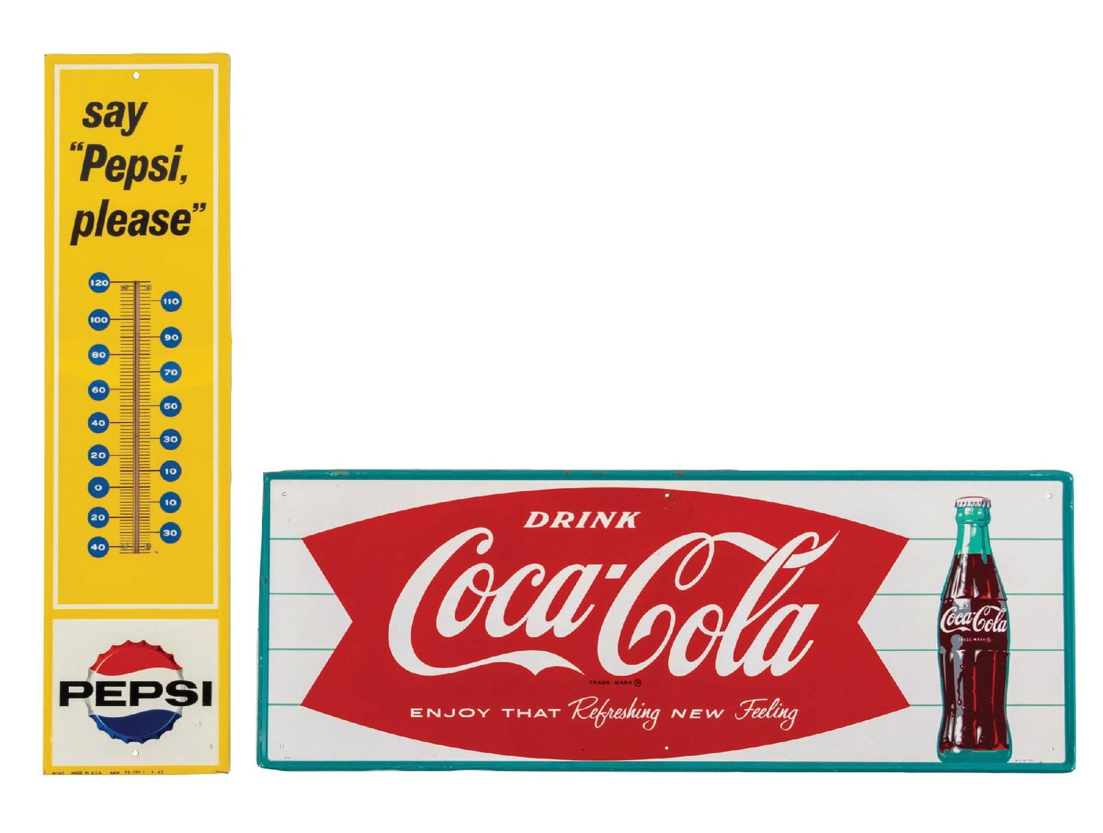 PAIR OF DRINK COCA-COLA & PEPSI