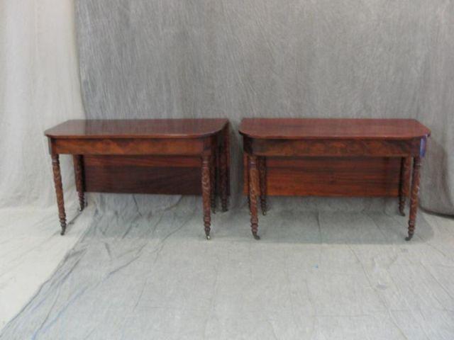 Pair of Drop Leaf  Empire Demilunes
