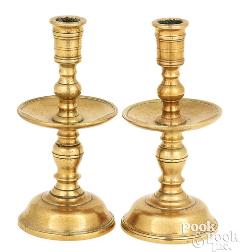 PAIR OF DUTCH BRASS HEEMSKERK