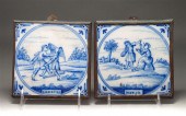Pair of Dutch delft blue and w