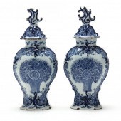 PAIR OF DUTCH DELFT BLUE AND W