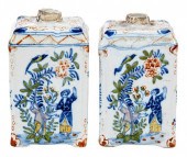 PAIR OF DUTCH DELFT TEA CADDIE