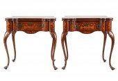 PAIR OF DUTCH MARQUETRY GAME T
