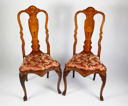 PAIR OF DUTCH MARQUETRY SIDE