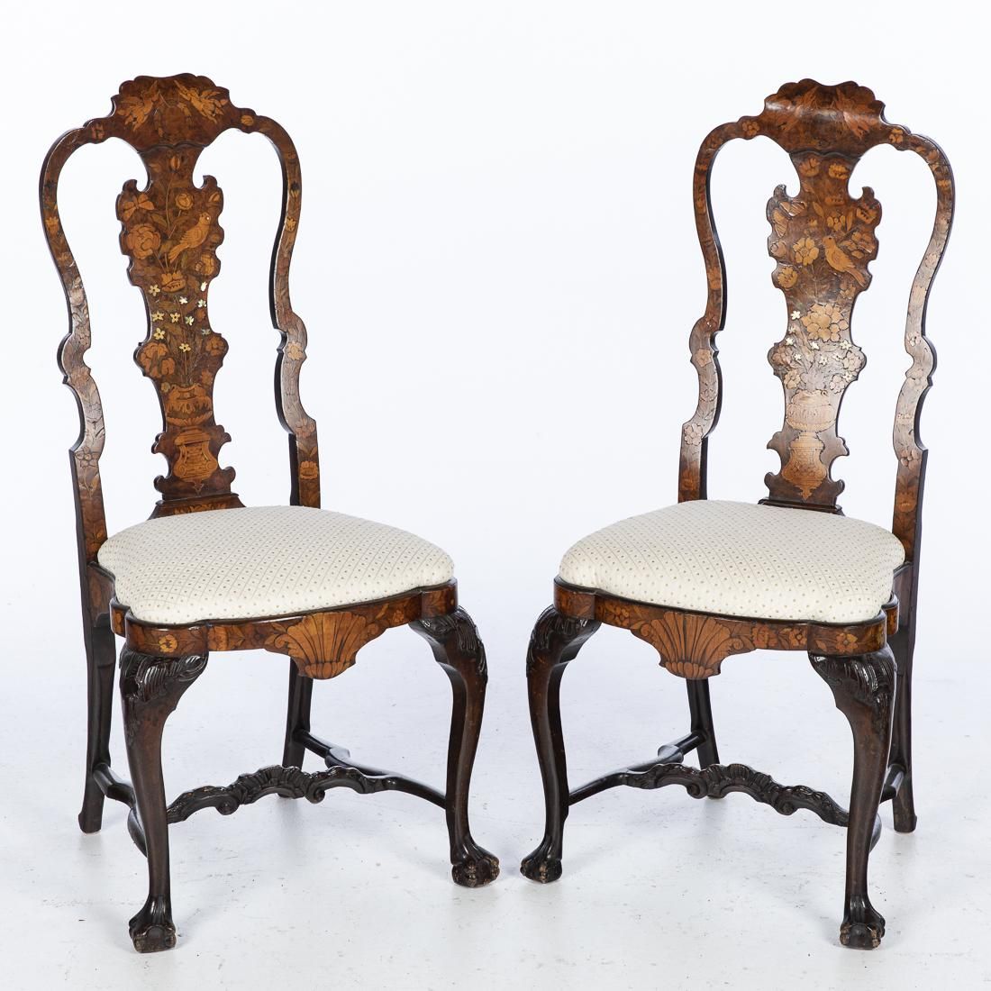 PAIR OF DUTCH MARQUETRY SIDE
