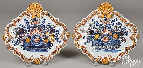 PAIR OF DUTCH POLYCHROME DELFT