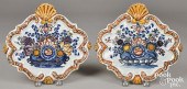 PAIR OF DUTCH POLYCHROME DELFT