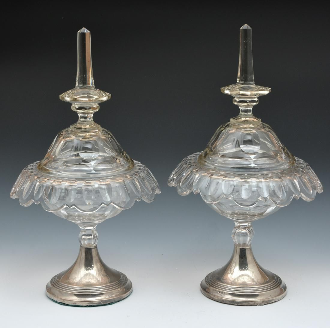 PAIR OF DUTCH SILVER MOUNTED CUT
