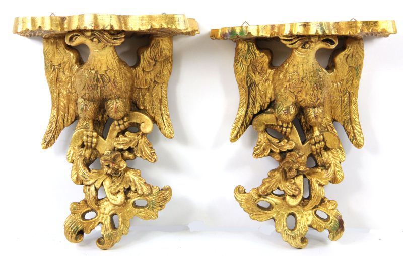 Pair of Eagle Wall Bracketsgilt
