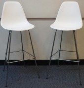 PAIR OF EAMES WHITE MOLDED SHE