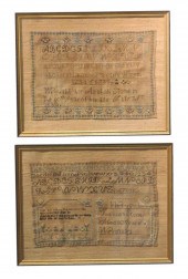 PAIR OF EARLY 19TH C. SAMPLERS