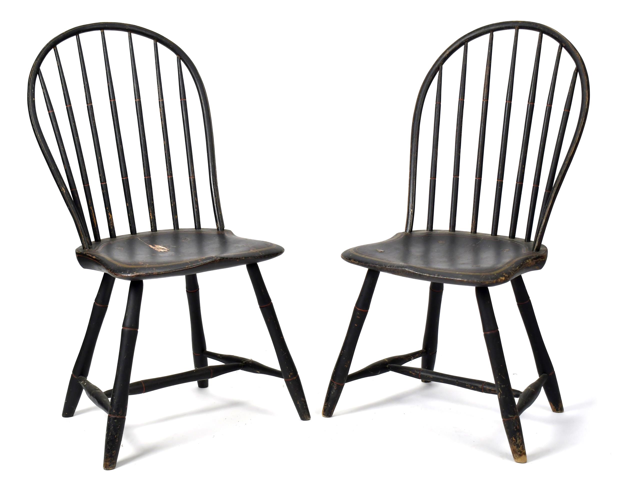PAIR OF EARLY 19TH C. BOW BACK