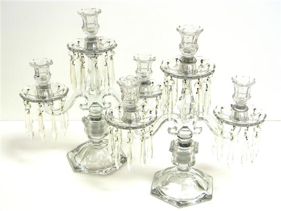 Pair of early 20th C. pressed glass
