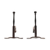 PAIR OF EARLY AMERICAN WROUGHT