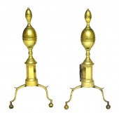 +PAIR OF EARLY ANDIRONS, C. 18