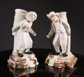 PAIR OF EARLY BELLEEK PORCELAI