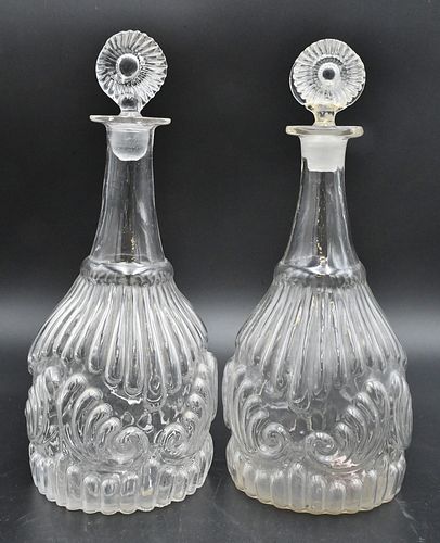 PAIR OF EARLY BLOWN GLASS
