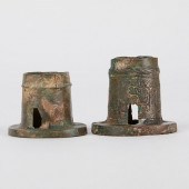 PAIR OF EARLY CHINESE AXLE CAP