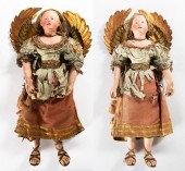 PAIR OF EARLY CRECHE ANGELS WI