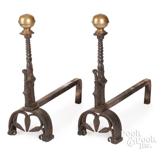 PAIR OF EARLY ENGLISH BRASS,