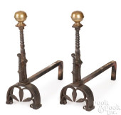 PAIR OF EARLY ENGLISH BRASS, W