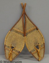 Pair of early snowshoes sinew