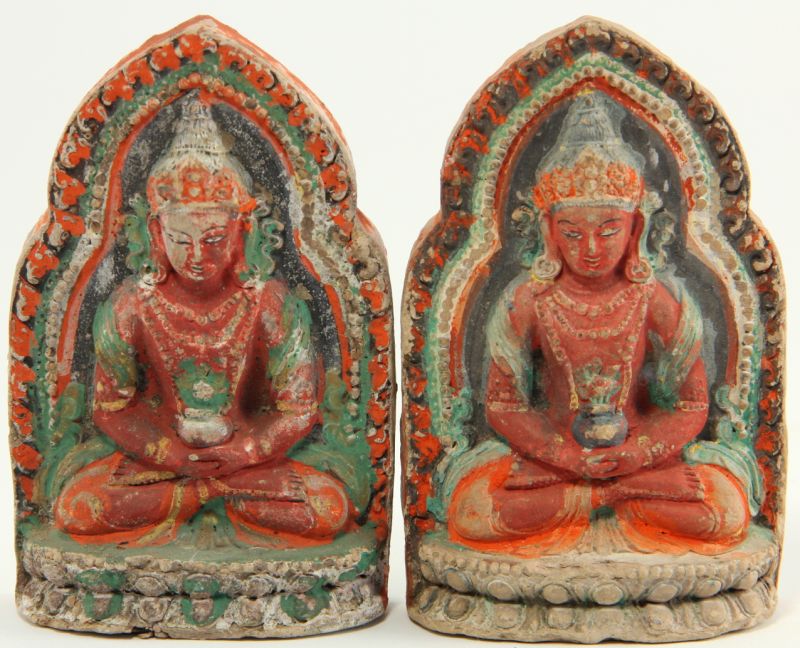 Pair of East Indian Stone Buddha
