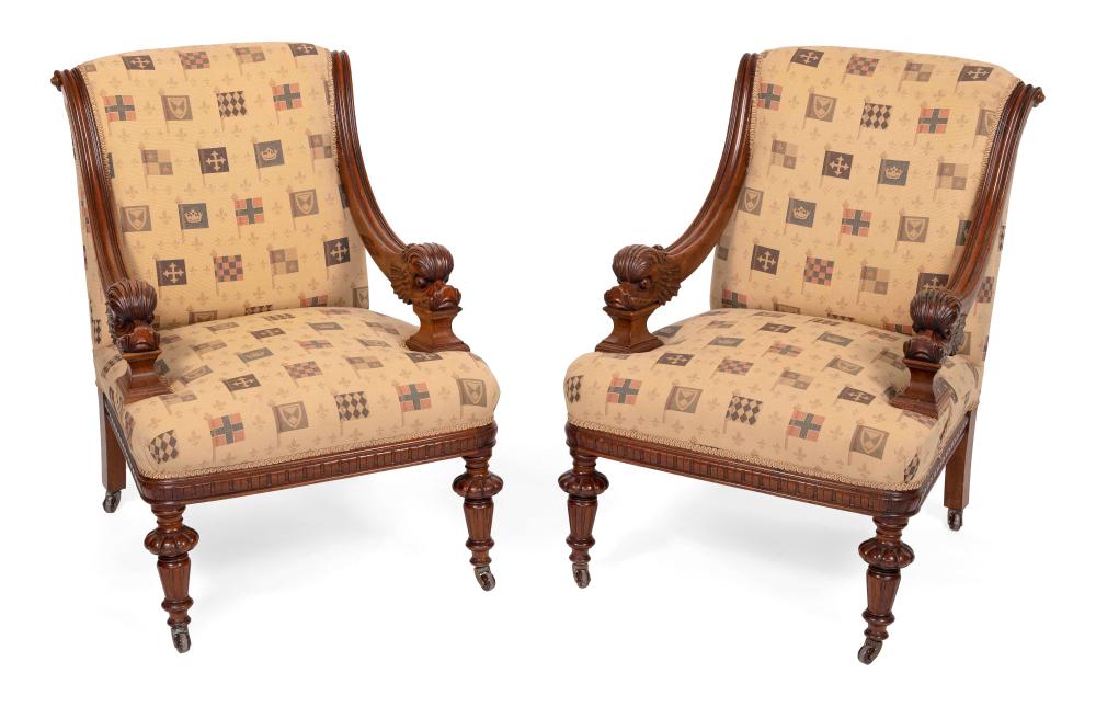 PAIR OF EASTLAKE-PERIOD ARMCHAIRS