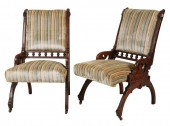 PAIR OF EASTLAKE SLIPPER CHAIR