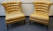 PAIR OF EBANISTA TUFTED GOLD U