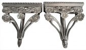 PAIR OF EBONIZED CARVED WOOD W