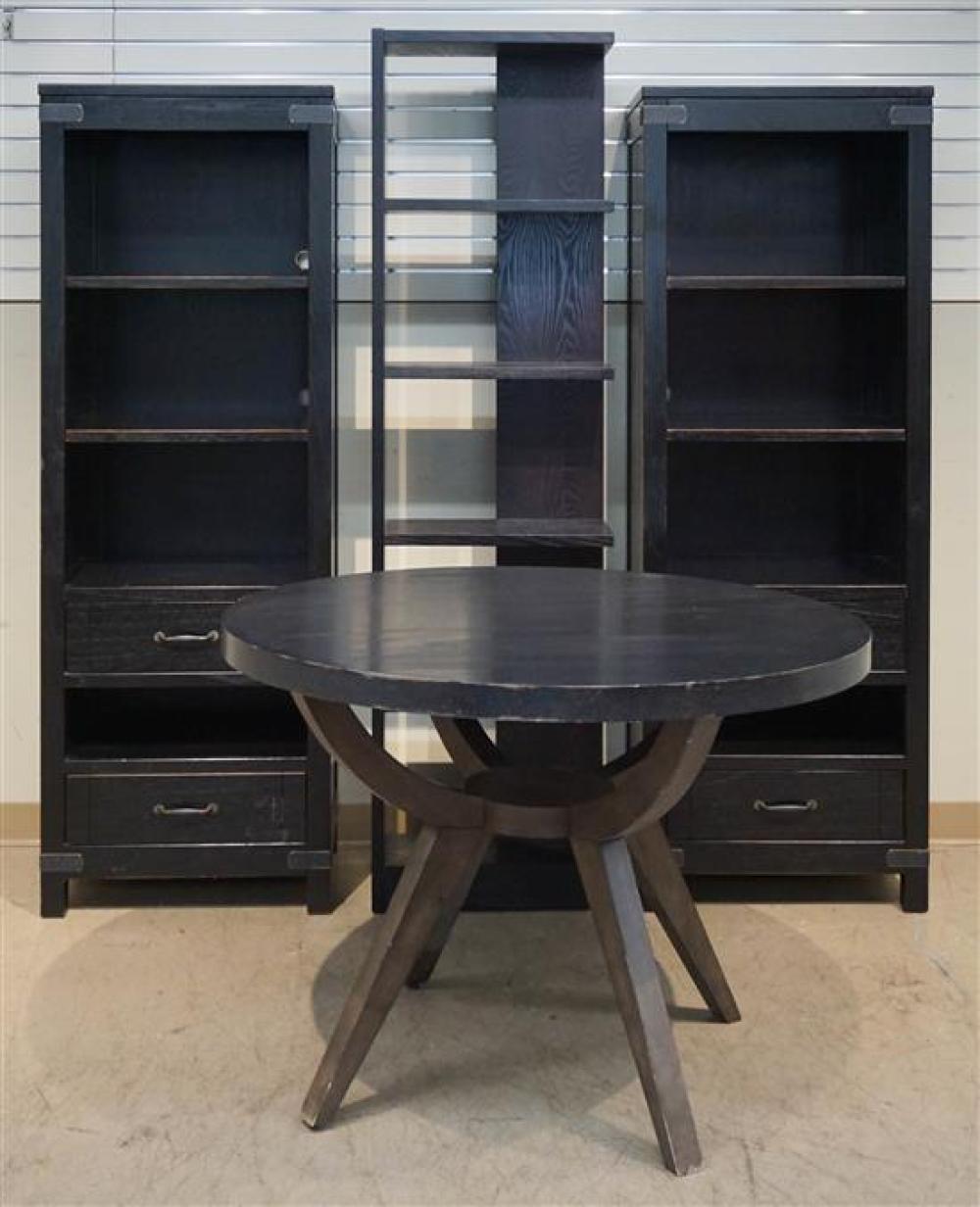 PAIR OF EBONIZED OAK TALL CABINETS,