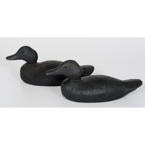 Pair of Ebonized Wood Duck Decoys