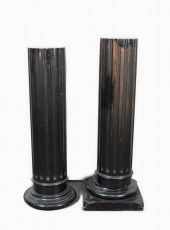 PAIR OF EBONIZED WOOD FLUTED C