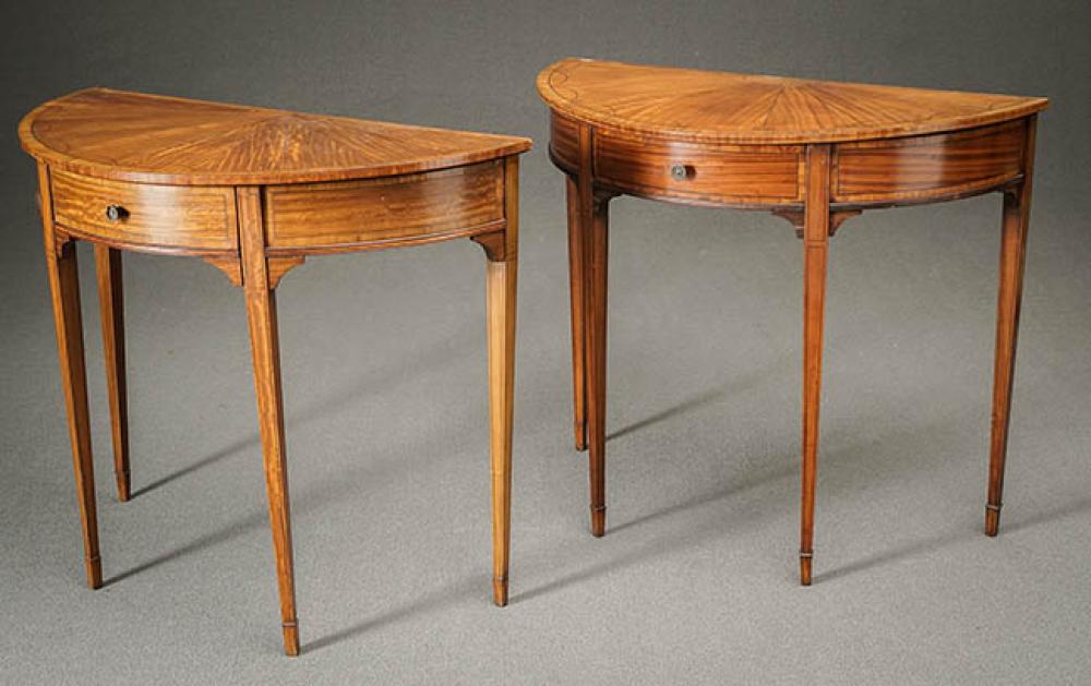 PAIR OF EDWARDIAN INLAID AND