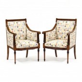 PAIR OF EDWARDIAN INLAID MAHOG