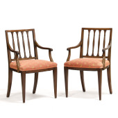 PAIR OF EDWARDIAN MAHOGANY ARM