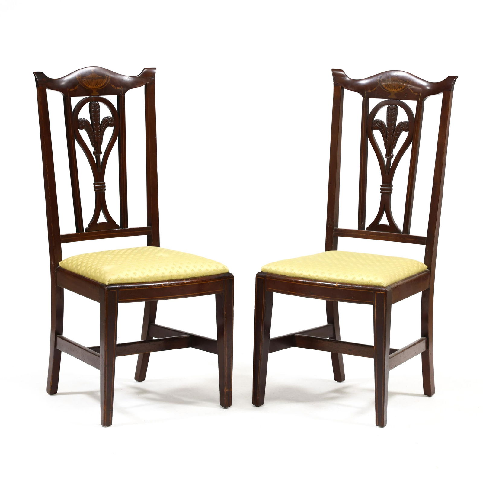 PAIR OF EDWARDIAN MAHOGANY CARVED