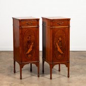 PAIR OF EDWARDIAN MARQUETRY IN