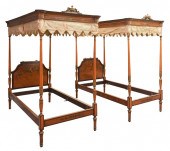 PAIR OF EDWARDIAN PAINTED SATI