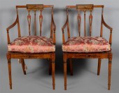 PAIR OF EDWARDIAN PAINTED SATI