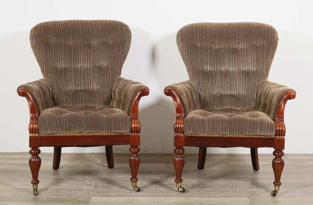 PAIR OF EDWARDIAN STYLE CLUB