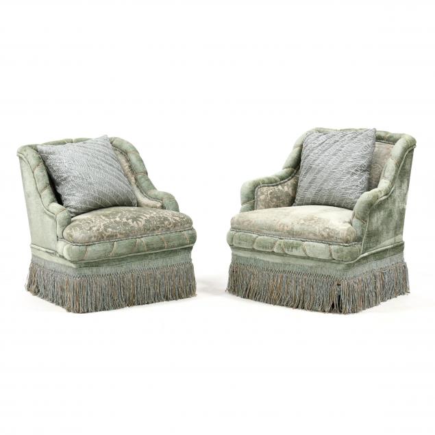 PAIR OF EDWARDIAN UPHOLSTERED