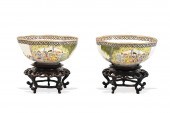 PAIR OF EGGSHELL FAMILLE ROSE