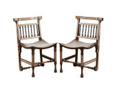 PAIR OF EGYPTIAN INLAID SMALL