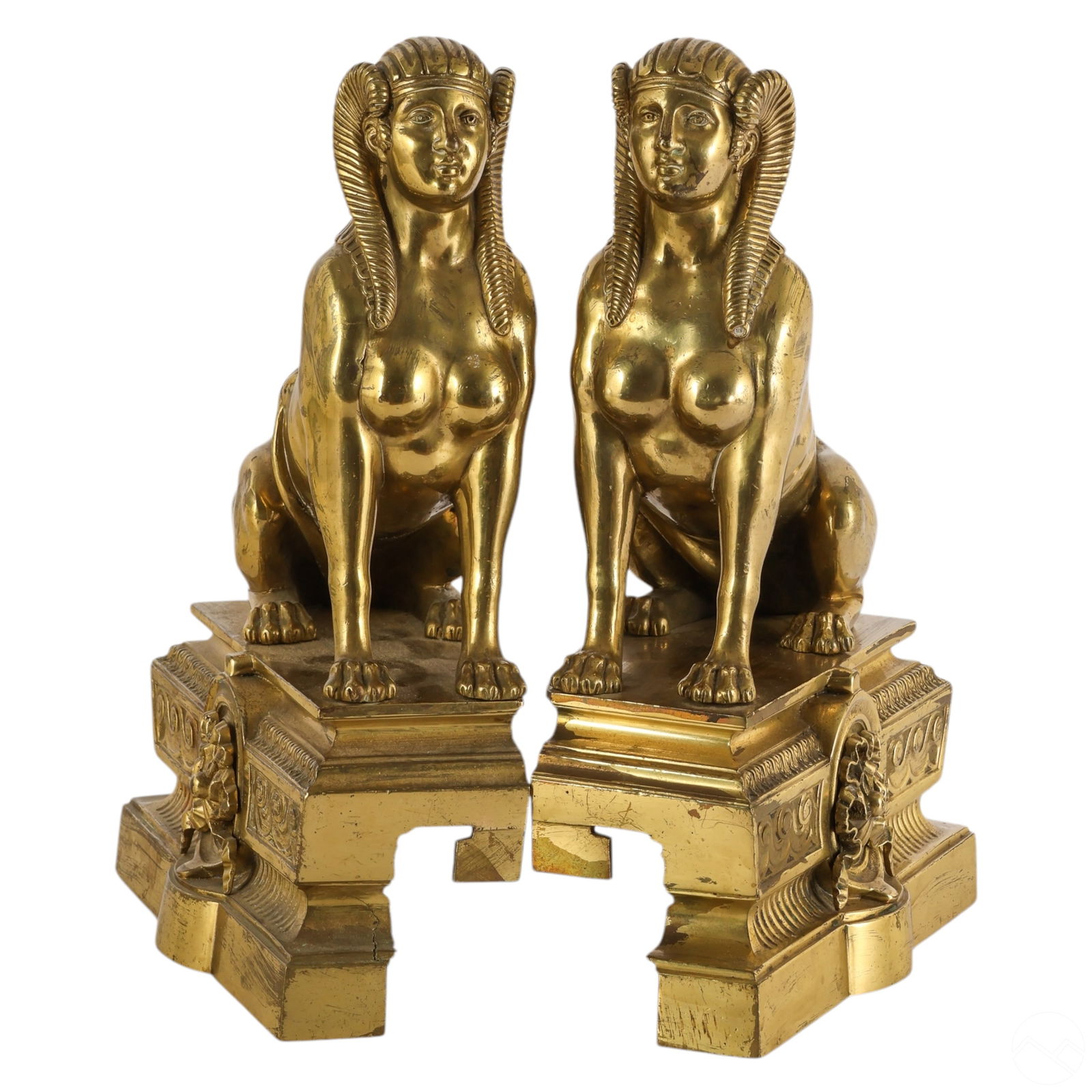 PAIR OF EGYPTIAN REVIVAL BRONZE