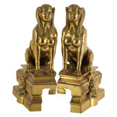 PAIR OF EGYPTIAN REVIVAL BRONZ