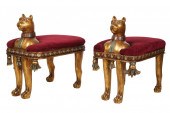 PAIR OF EGYPTIANESQUE GILT AND